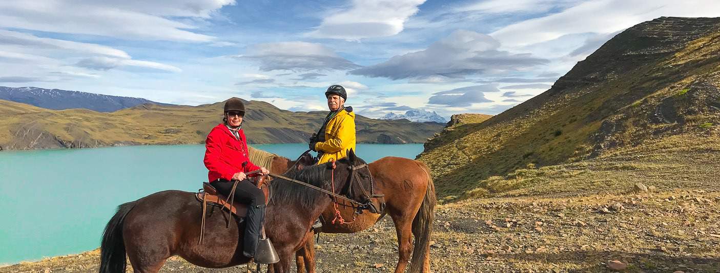 Riding horses in Patagonia