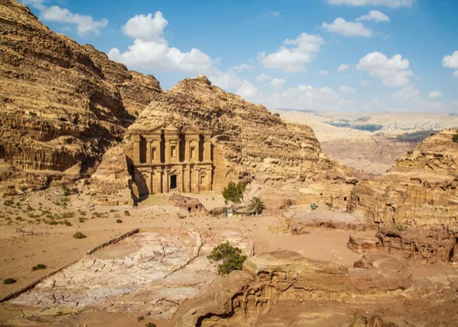 View of the Monastery coming from the Little Petra
