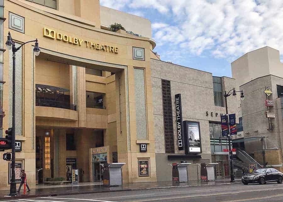 gezicht op het Dolby Theater in Los Angeles