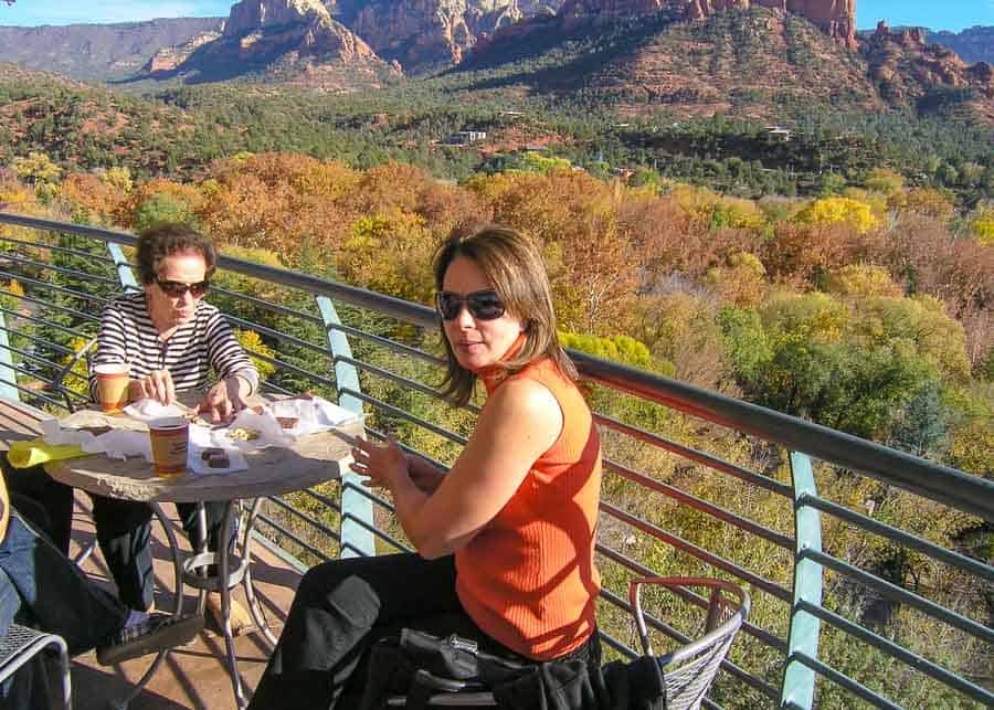 Snacking at one of Sedona's restaurants