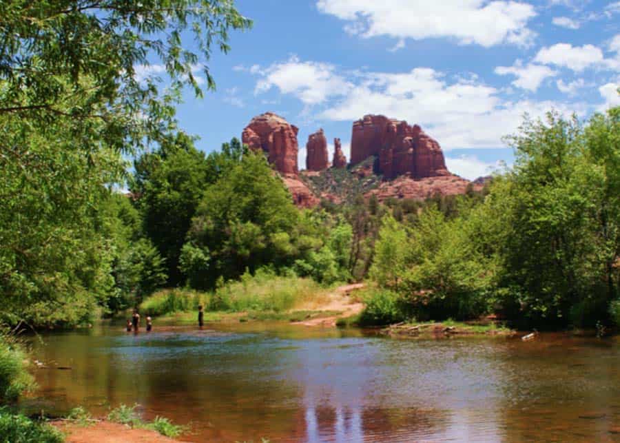 View of the Cathedral Rock from the Red Rock Crossing