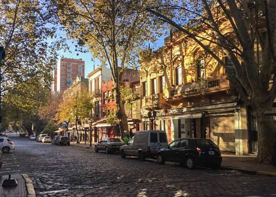 Street in San Telmo neighborhood in Buenos Aires