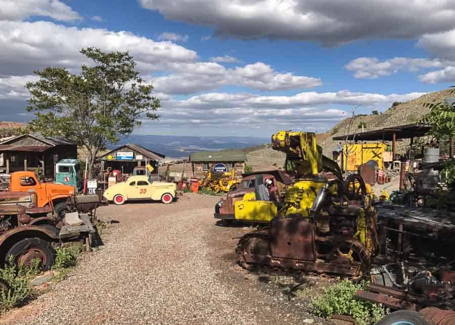 antique car collection at the Gold King Mine