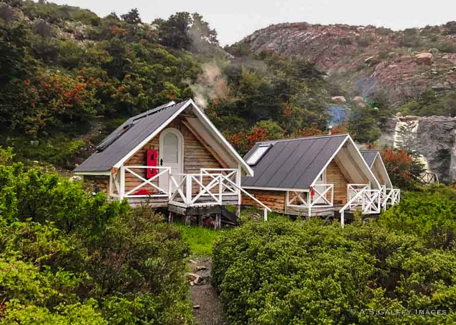 private cabins at Refugio Los Cuernos