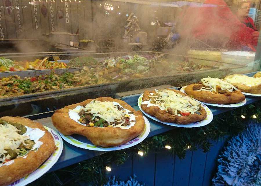 Langos, a delicious Hungarian food in Budapest