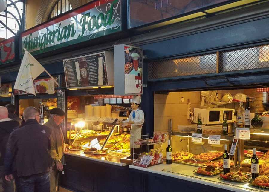 Local food at the Great Market Hall in Budapest