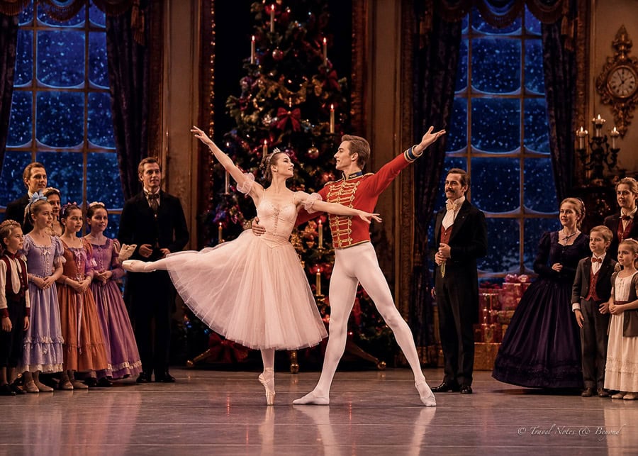 Scene from the Nutcracker Ballet in Budapest at Christmas time