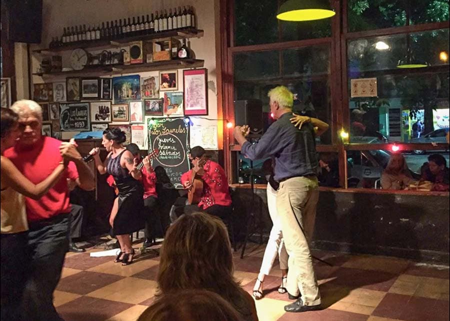 Dancing tango in Buenos Aires
