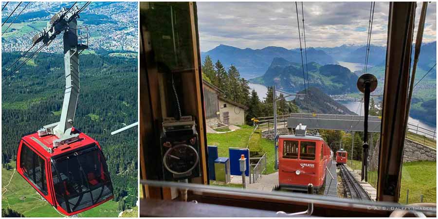 Riding the Gondola and the Aerial Cablecar to Mt. Pilatus