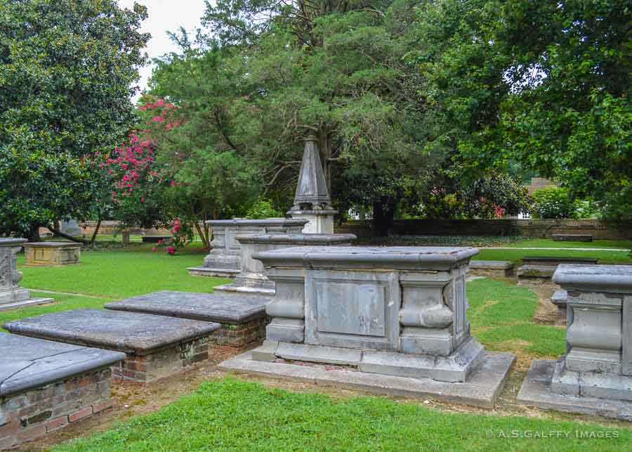 Graves in the Burton Parish Church cemetery