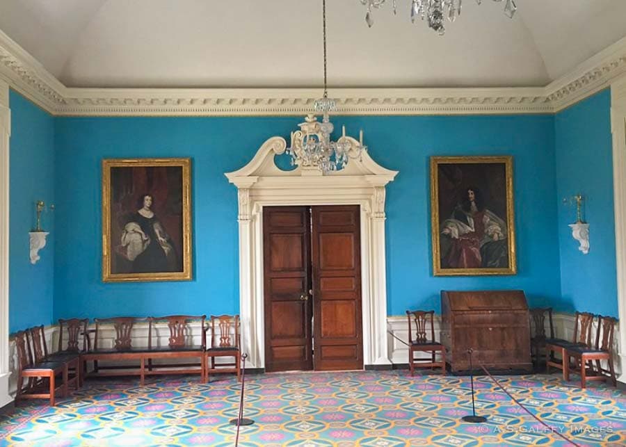 Interior decor at the Governor's Palace in Colonial Williamsburg