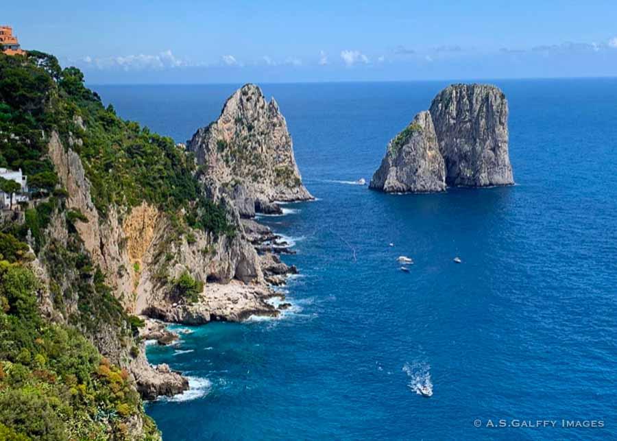 The Faraglioni rocks just off the coast of Capri