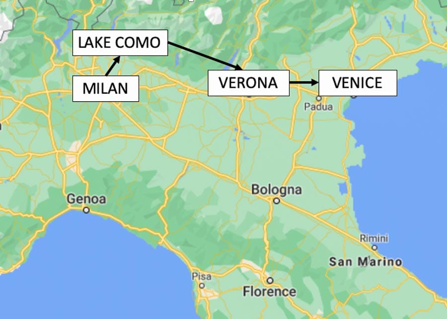 10 day trip around italy