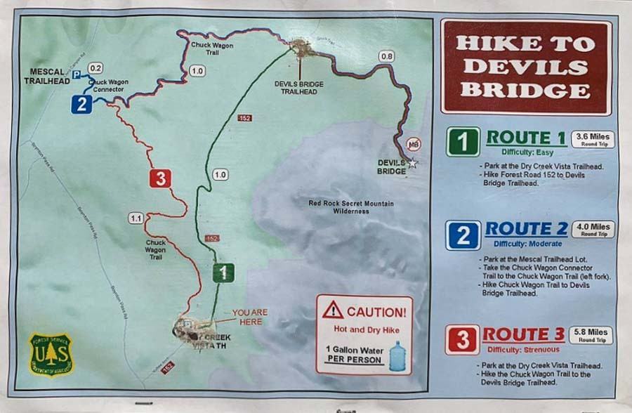 Devil's Bridge Trail Sedona map