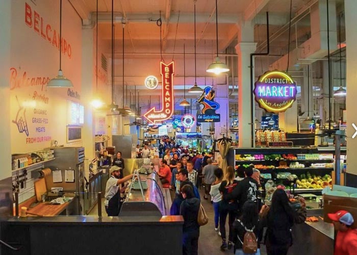 Visiting Grand Central Market in Los Angeles on a self guided walking tour