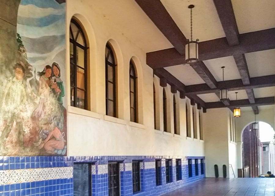 Old structure on Olvera Street in Los Angeles