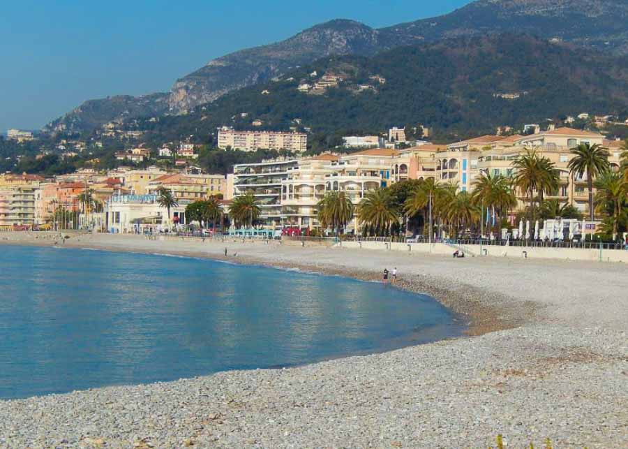 Palms beach in Menton