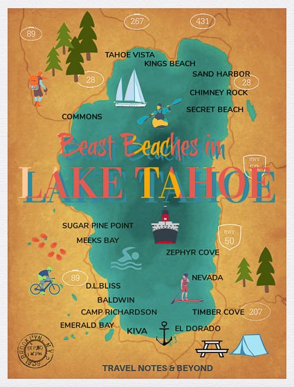 Lake Tahoe Beaches pin