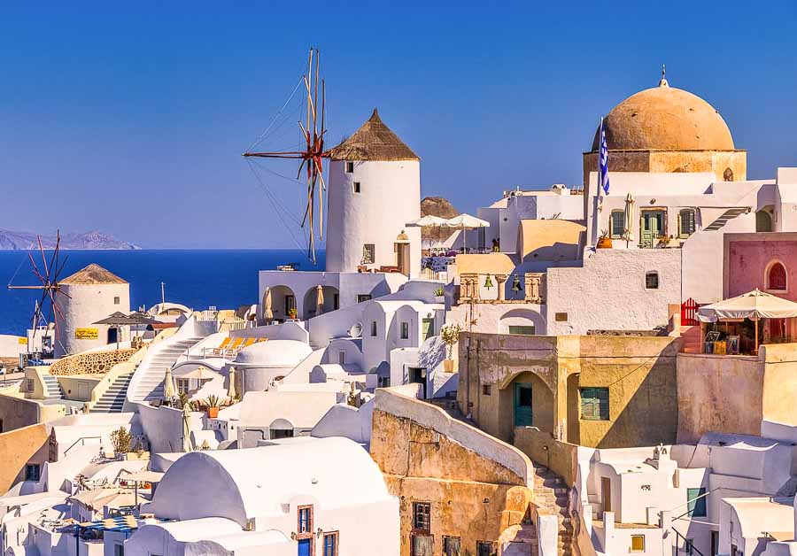 buildings on the Santorini Island in Greece