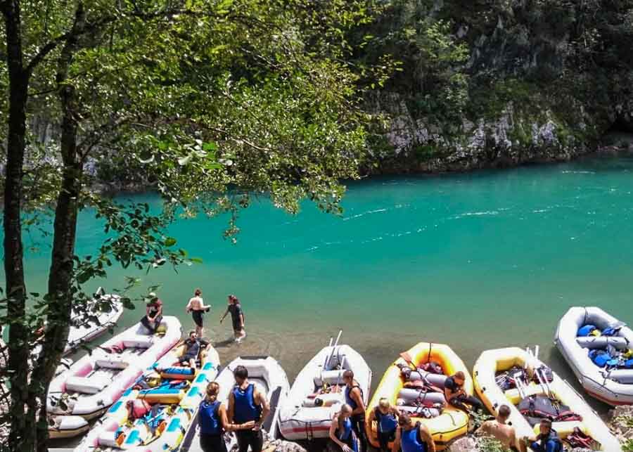 Water rafting in the Tara River Canyon