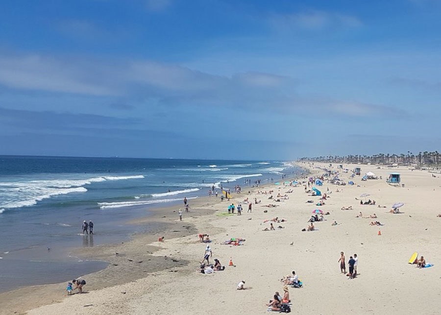 View of Huntington Beach in Orange County, California