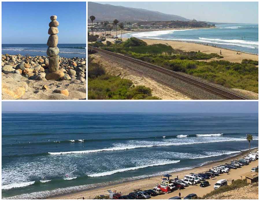 view of the San Onofre Surf Beach in Orange County