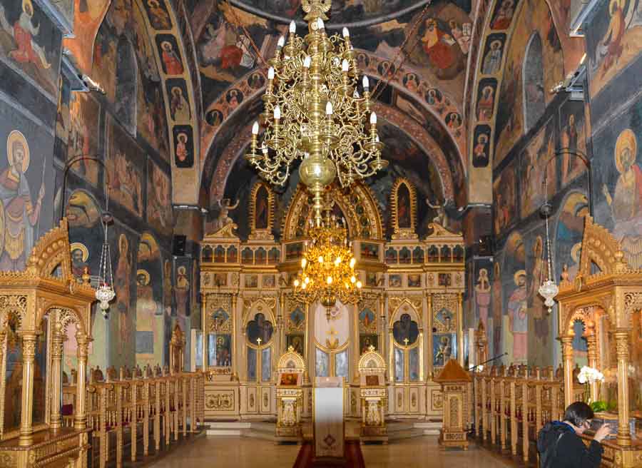 Interior of the Doamnei Church, one of the best things to do in Bucharest