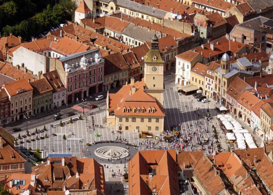 Brasov Romania aerial view