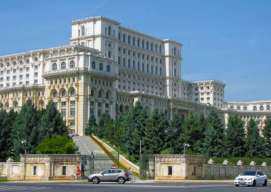 View of the Palace of the Parliament in Bucharest