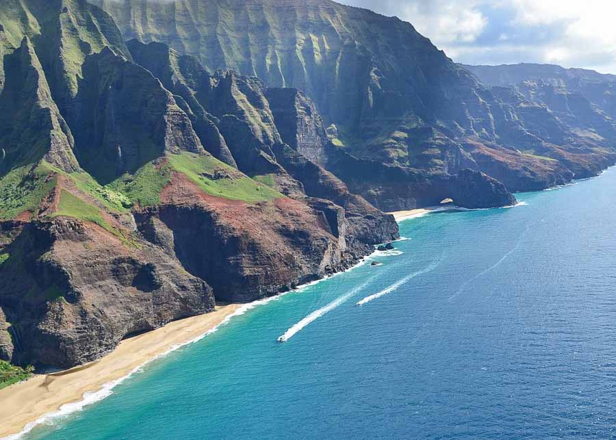 Kalalau Beach seen from the helicopter