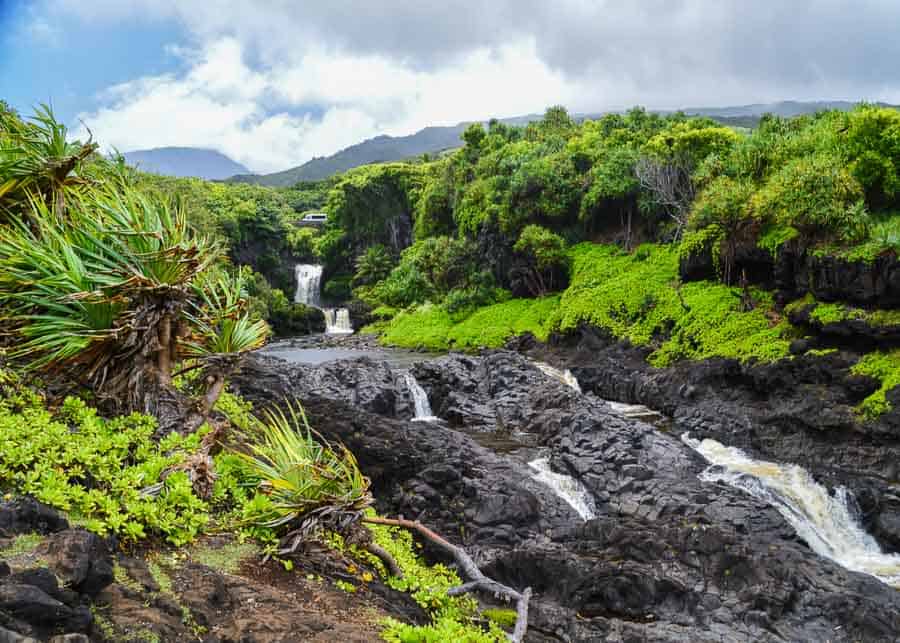 view of the Seven Sacred Pools on the Road to Hana