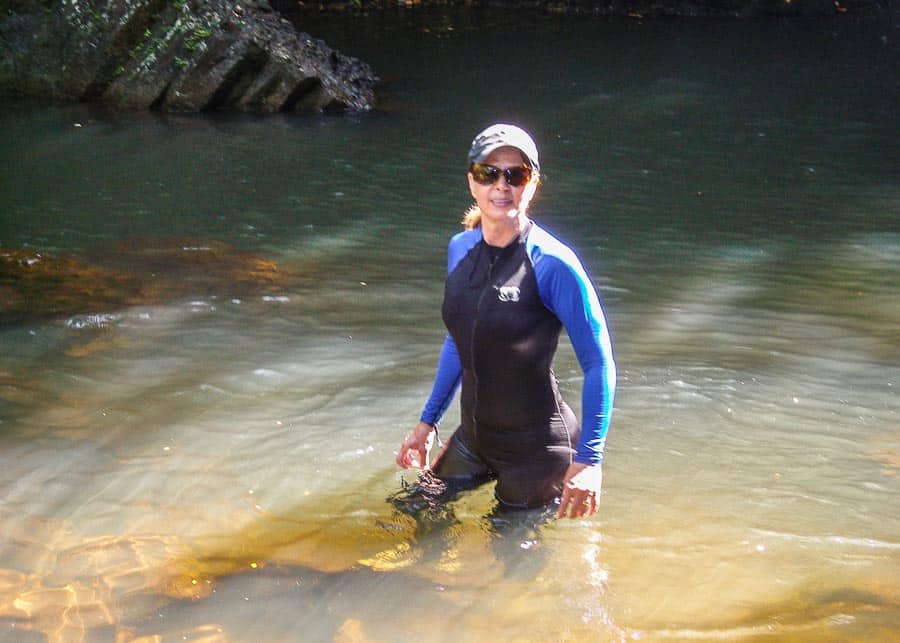 Swimming at Twin Falls in Kauai