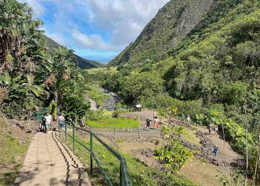 Paved trail leading to the Iao Needle lookout point