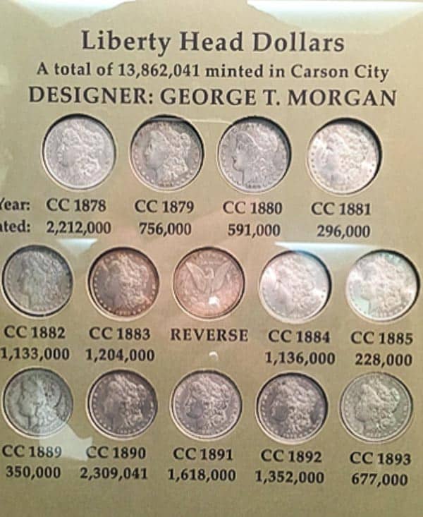 Minted coins at the Nevada State Museum