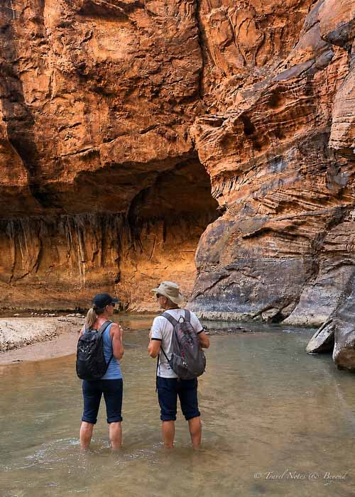 hikers at the Narrows in Zion National Park