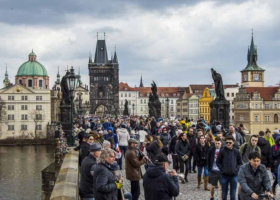 Crowds in Prague vs Budapest