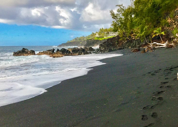 Black sand beaches in Maui