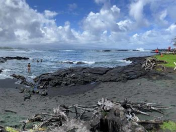 black sand beaches in hawaii