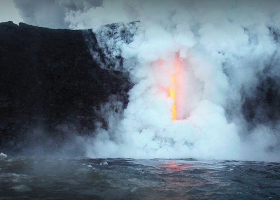 active volcano on the Big Island vs Maui