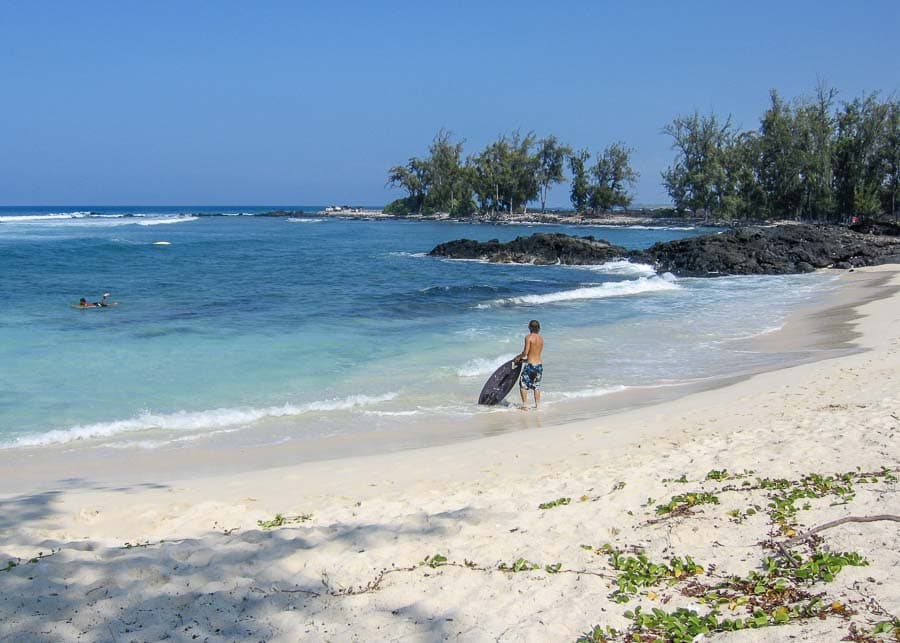 hidden white beach on the Big Island vs Maui