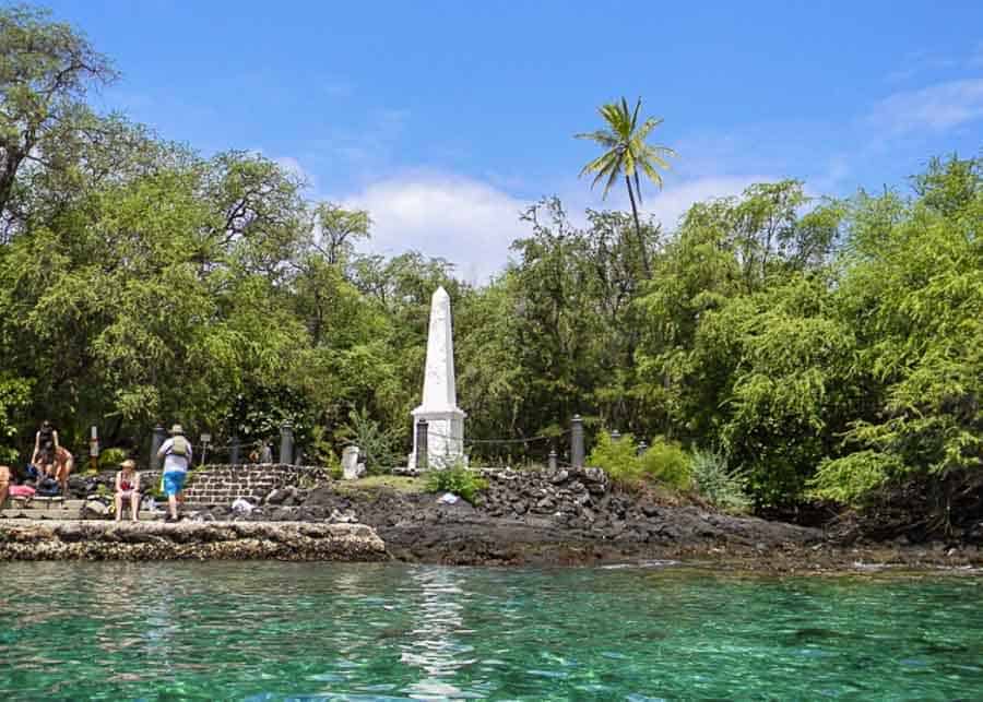 View of the Captain Cook's Monument on the Big Island