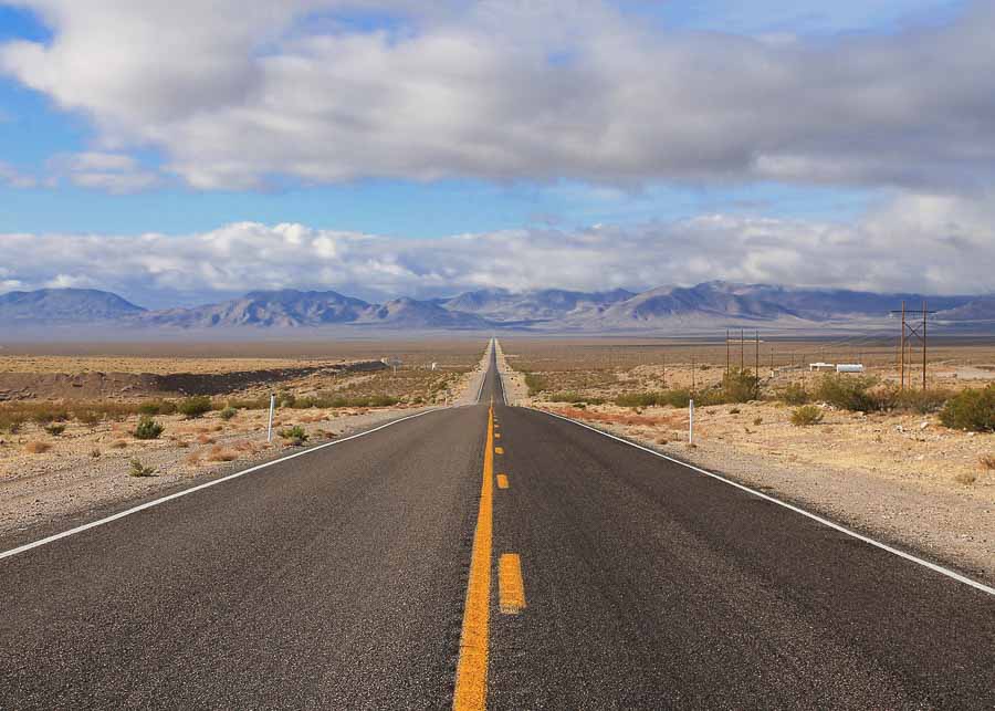 driving on a Death Valley Road