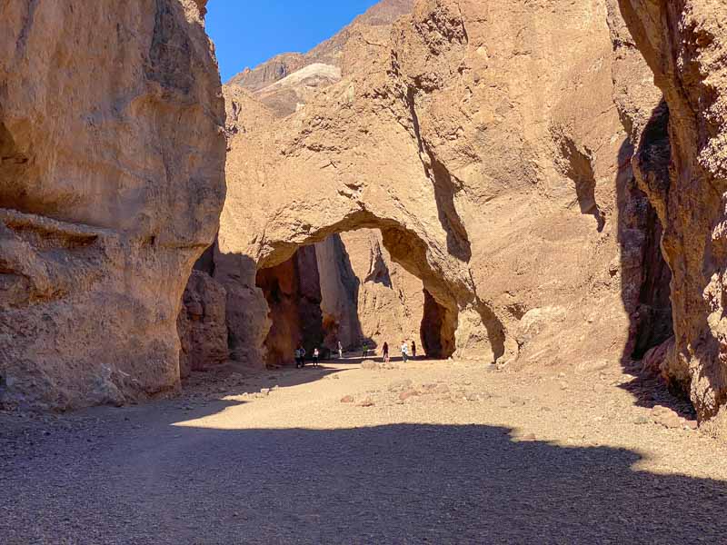 view of the Natural Bridge in Death Valley in winter