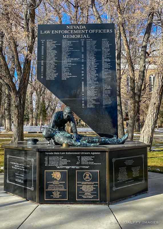 Visiting the Law Enforcement Memorial in Carson City