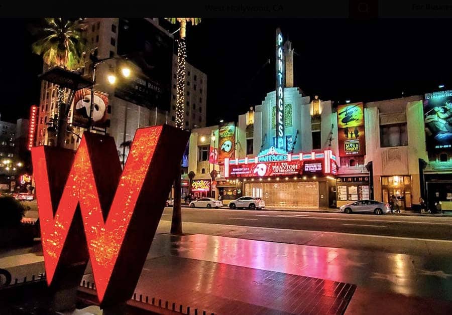 Sunset boulevard, one of the most famous places in Los Angeles