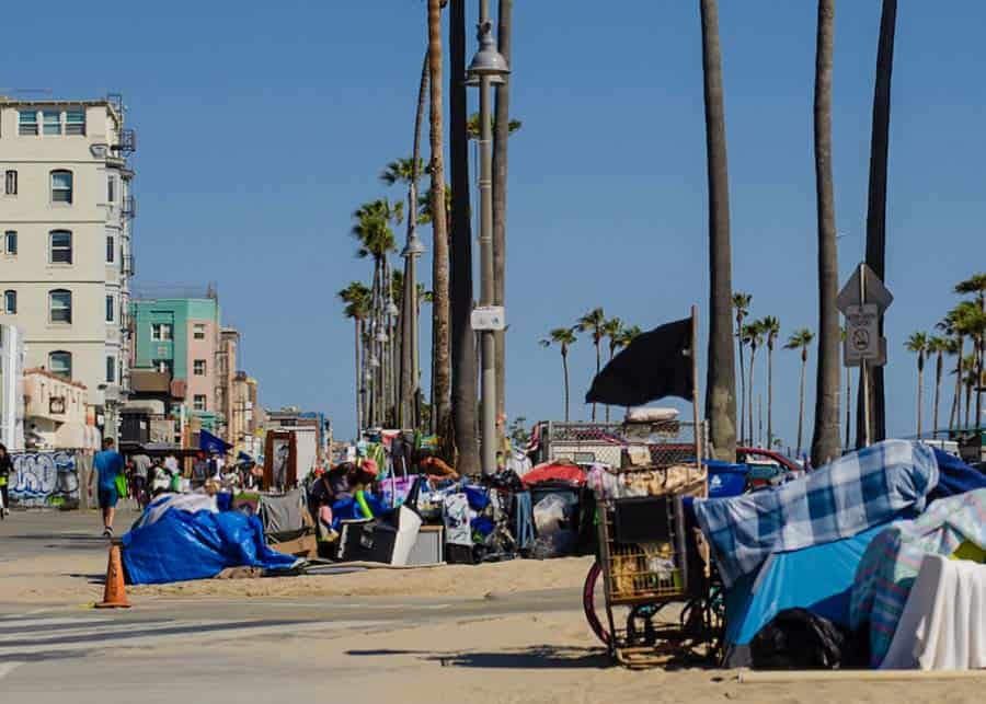 View of Venice beach during the pandemic