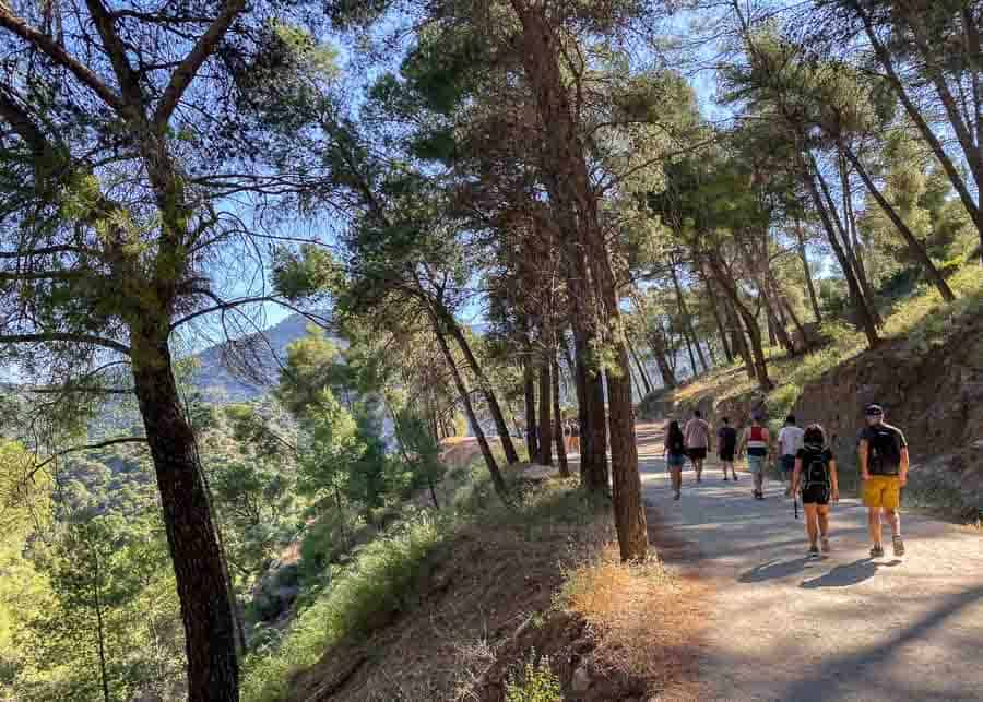 Hiking towards the start of the Caminito del Rey trail