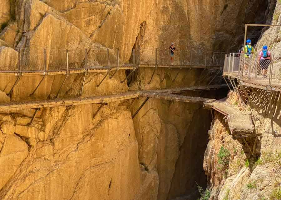 View of the old road below the new one