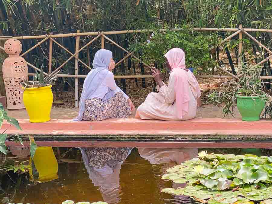 Moroccan women wearing headscarfs