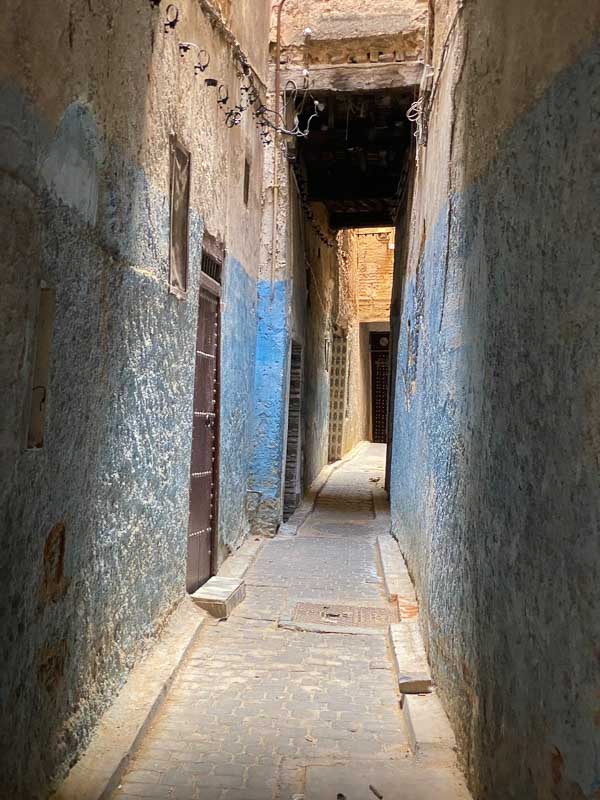 Narrow alley in Fez, Morocco